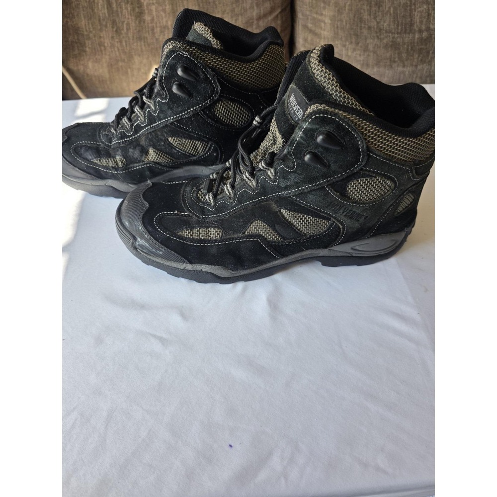 Mens Black Wolverine Black Mesh & Leather,Steel Toecap Hiking Boots Size 12 USED